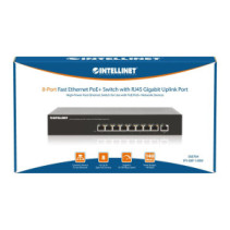 Switch 8x RJ45 10/100 PoE+ 140W, metal, desktop