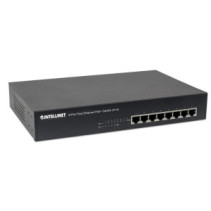 Switch 8x RJ45 10/100 w tym 4 PoE+ 70W, metal, desktop/19"