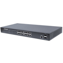 Switch zarządzalny 16x RJ45 Gigabit PoE+ 220W, 2x SFP