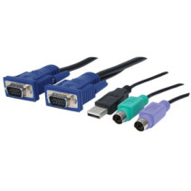 Kabel KVM 3w1 VGA/USB/PS2 zintegrowany 5m