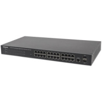 Switch zarządzalny 24x RJ45 Gigabit PoE+ 240W, 2x SFP