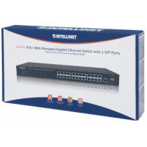 Switch zarządzalny 24x RJ45 Gigabit PoE+ 240W, 2x SFP