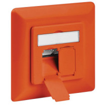 Gniazdo podtynkowe 2x RJ45 Cat6 FTP pomarańczowe