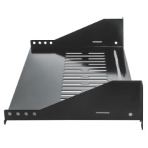 Półka 2U 250mm rack 19, 2 pkt mocowania, perforowana czarna