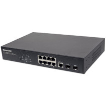 Switch zarządzalny 8x RJ45 Gigabit PoE+ 140W, 2x SFP