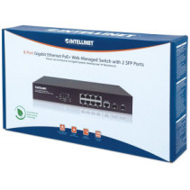 Switch zarządzalny 8x RJ45 Gigabit PoE+ 140W, 2x SFP