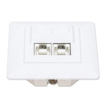Gniazdo podtynkowe 2x RJ45 Cat6 STP białe