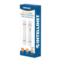 Extender zewnętrzny RJ45 PoE+ IP67 do 1000m, zestaw 2 szt