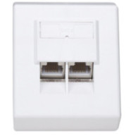 Gniazdo natynkowe 2xRJ45 Cat6 FTP białe