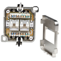 Gniazdo natynkowe 2xRJ45 Cat6 FTP białe