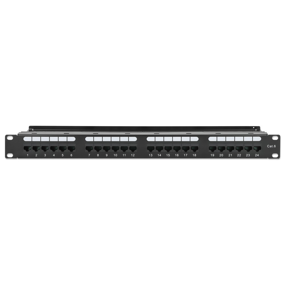 Patch Panel 24x RJ45 Cat6 UTP ze wspornikiem do kabli