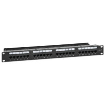 Patch Panel 24x RJ45 Cat6 UTP ze wspornikiem do kabli