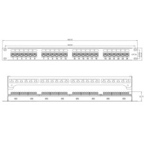 Patch Panel 24x RJ45 Cat6 UTP ze wspornikiem do kabli