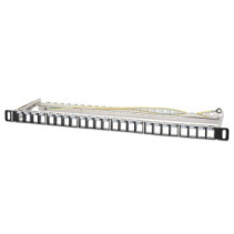 Patch panel 24 porty na moduły Keystone, 0.5U, z tacką