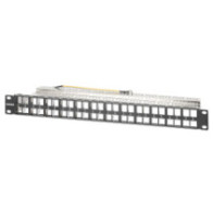 Patch panel 48 portów na moduły Keystone, 1U, z tacką