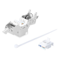 Moduł Keystone Cat6A STP slim, beznarzędziowy, biały