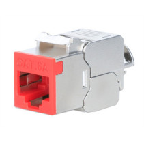 Moduł Keystone Cat6A STP slim, beznarzędziowy, czerwony