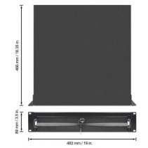 Szuflada do szaf Rack, 2U, z zamkiem, 466mm, czarna