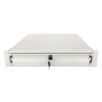Szuflada do szaf Rack, 2U, z zamkiem, 466mm, szara