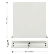 Szuflada do szaf Rack, 2U, z zamkiem, 466mm, szara