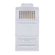 Wtyk RJ45 8P/8C Cat5e UTP, linka/drut, przelotowy, 50 szt