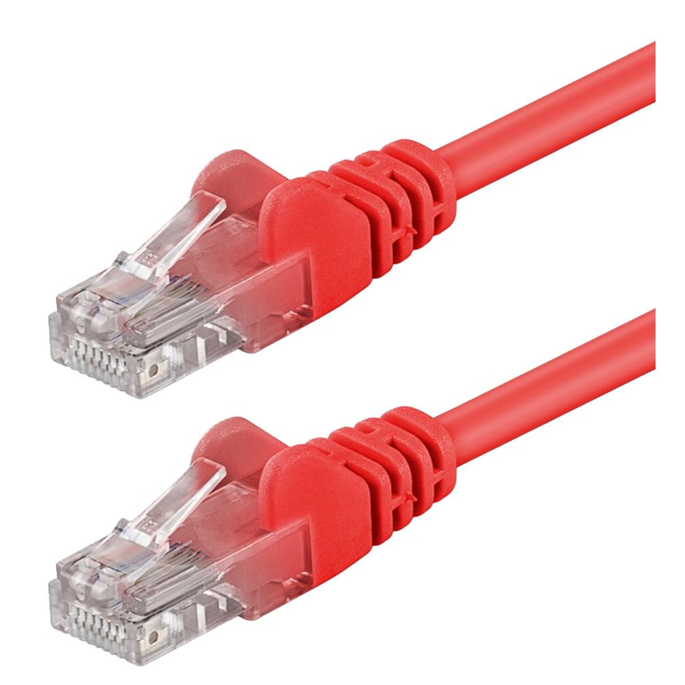 Patchcord Cat6 UTP 0,3m 100% CU czerwony