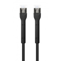 Patchcord Cat6a F/FTP 0,3m 100% CU czarny FlexiBoot Slim