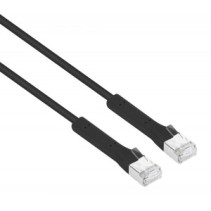 Patchcord Cat6a F/FTP 0,5m 100% CU czarny FlexiBoot Slim
