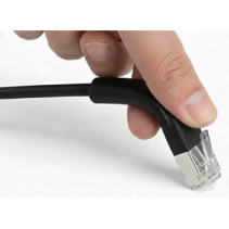 Patchcord Cat6a F/FTP 1,5m 100% CU czarny FlexiBoot Slim