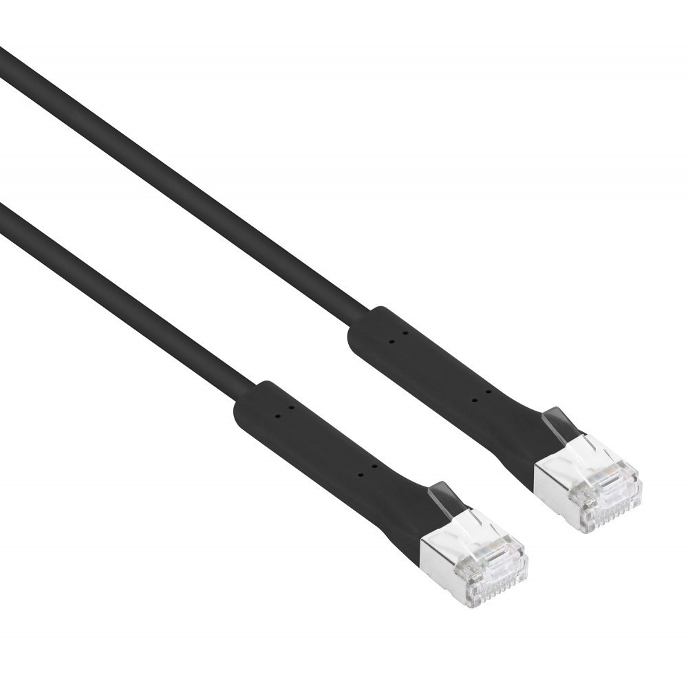 Patchcord Cat6a F/FTP 2m 100% CU czarny FlexiBoot Slim
