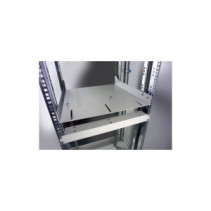 Półka 1U 470mm rack 19, 4 pkt mocowania, perforowana, szara