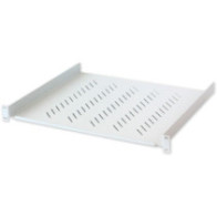 Półka 1U 400mm Rack 19, 2 pkt mocowania, perforowana, szara