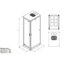 Szafa stojąca rack 19 42U 800x800 drzwi perforowane