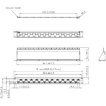 Patch panel 24P keyst 1U tray