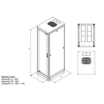 Szafa Rack 19 42U 600x800 drzwi szklane cokół
