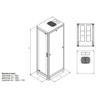 Szafa Rack 19 27U 600x600 drzwi szklane cokół
