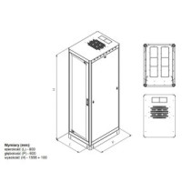 Szafa Rack 19 33U 800x600 drzwi szklane cokół