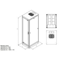 Szafa Rack 19 33U 600x800 drzwi szklane cokół