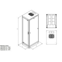 Szafa stojąca rack 19 20U 600x600 drzwi szklane
