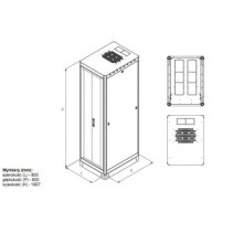 Szafa stojąca rack 19 42U 800x800 2x drzwi perforowane