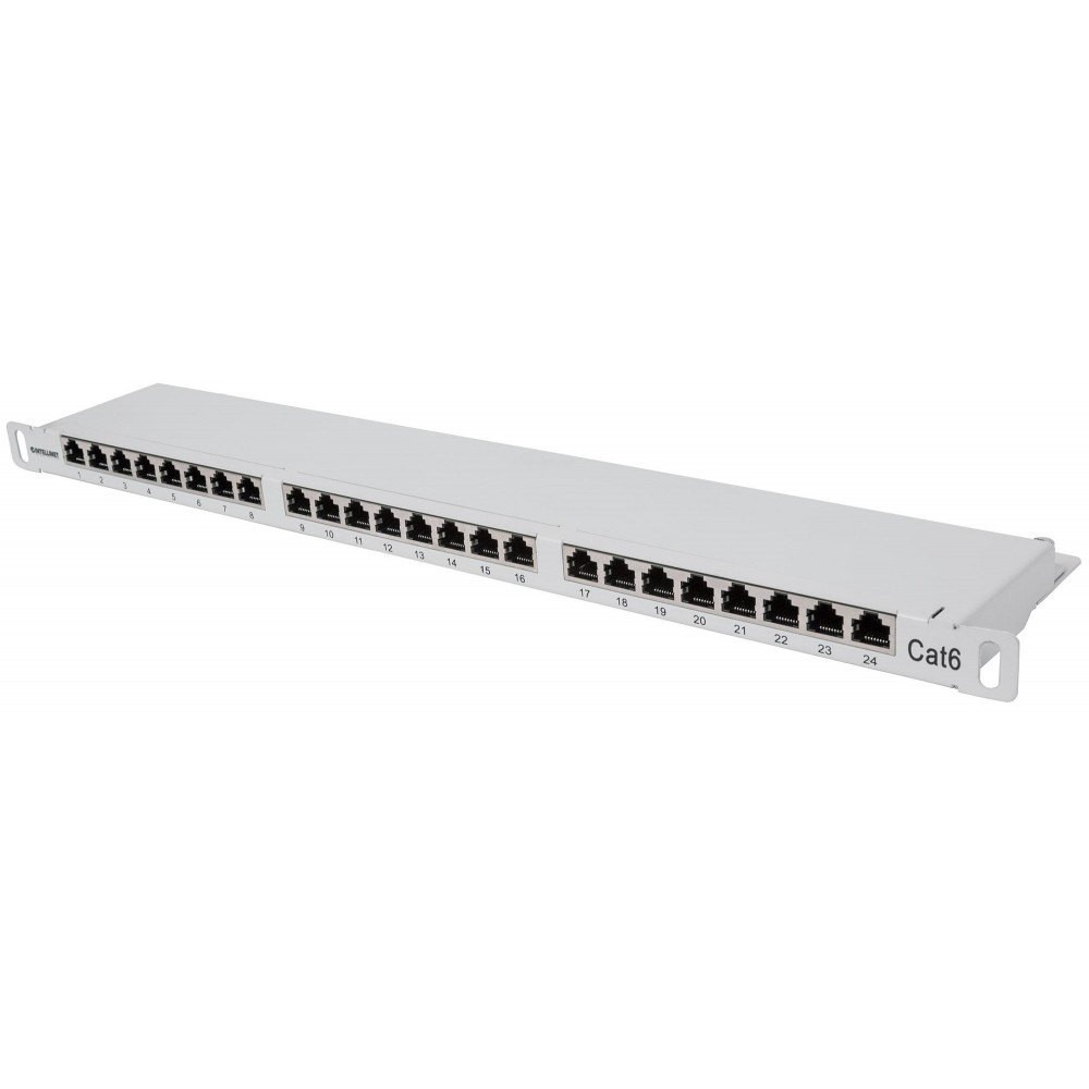 Patch panel 24P C6 0,5U szary