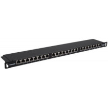 Patch panel 24P C6 0,5U czarny