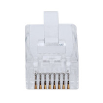 Wtyk RJ45 8P/8C Cat6 UTP, linka/drut, przelotowy, 100 szt