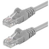 Patchcord Cat6 UTP 0,3m 100% CU szary