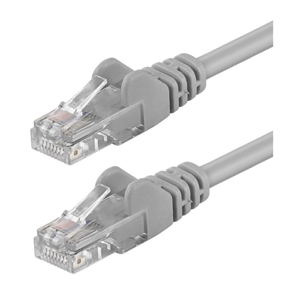 Patchcord Cat6 UTP 0,3m 100% CU szary