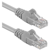 Patchcord Cat6 UTP 0,3m 100% CU szary