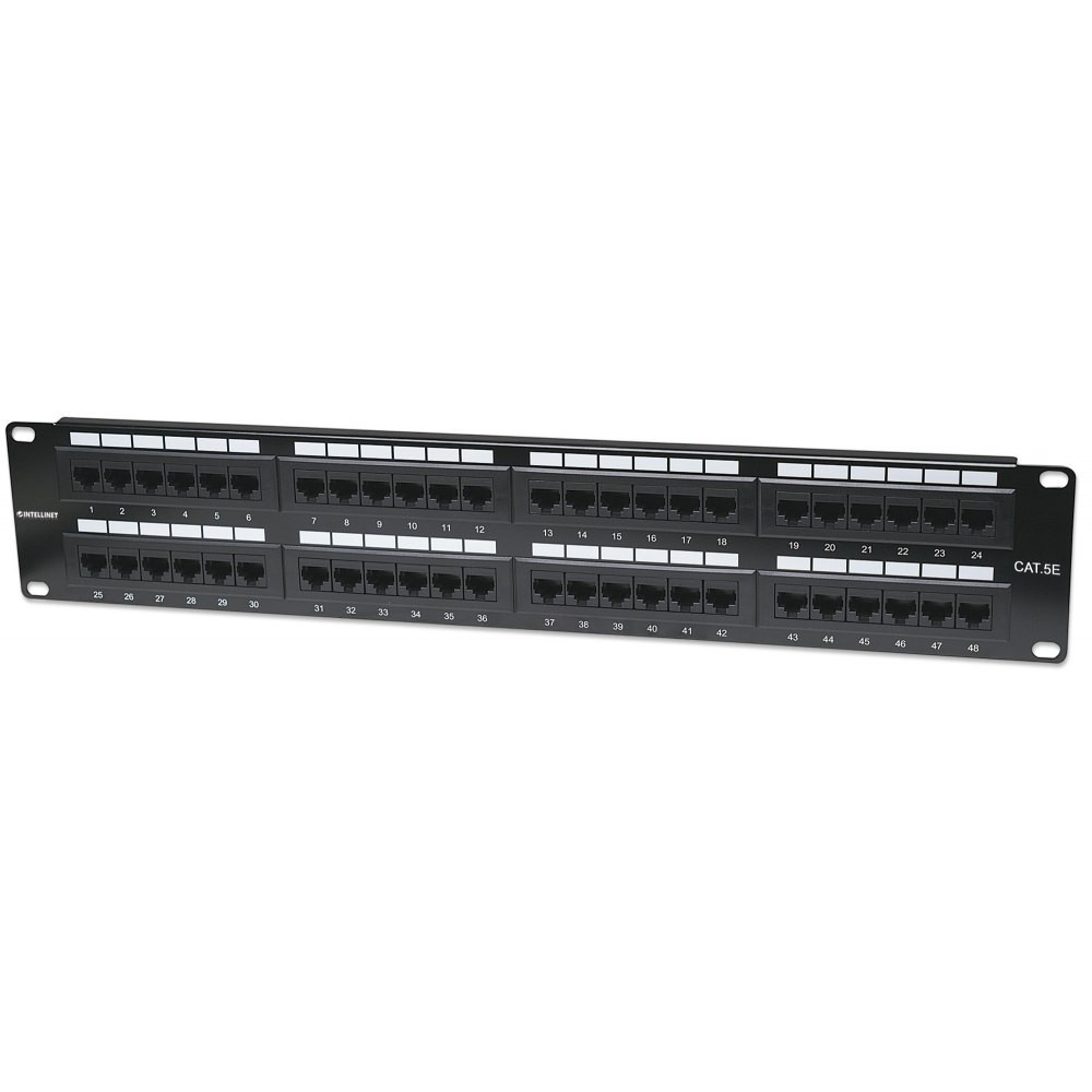 Patch panel 48-portów RJ45 UTP Cat5e 2U Rack 19