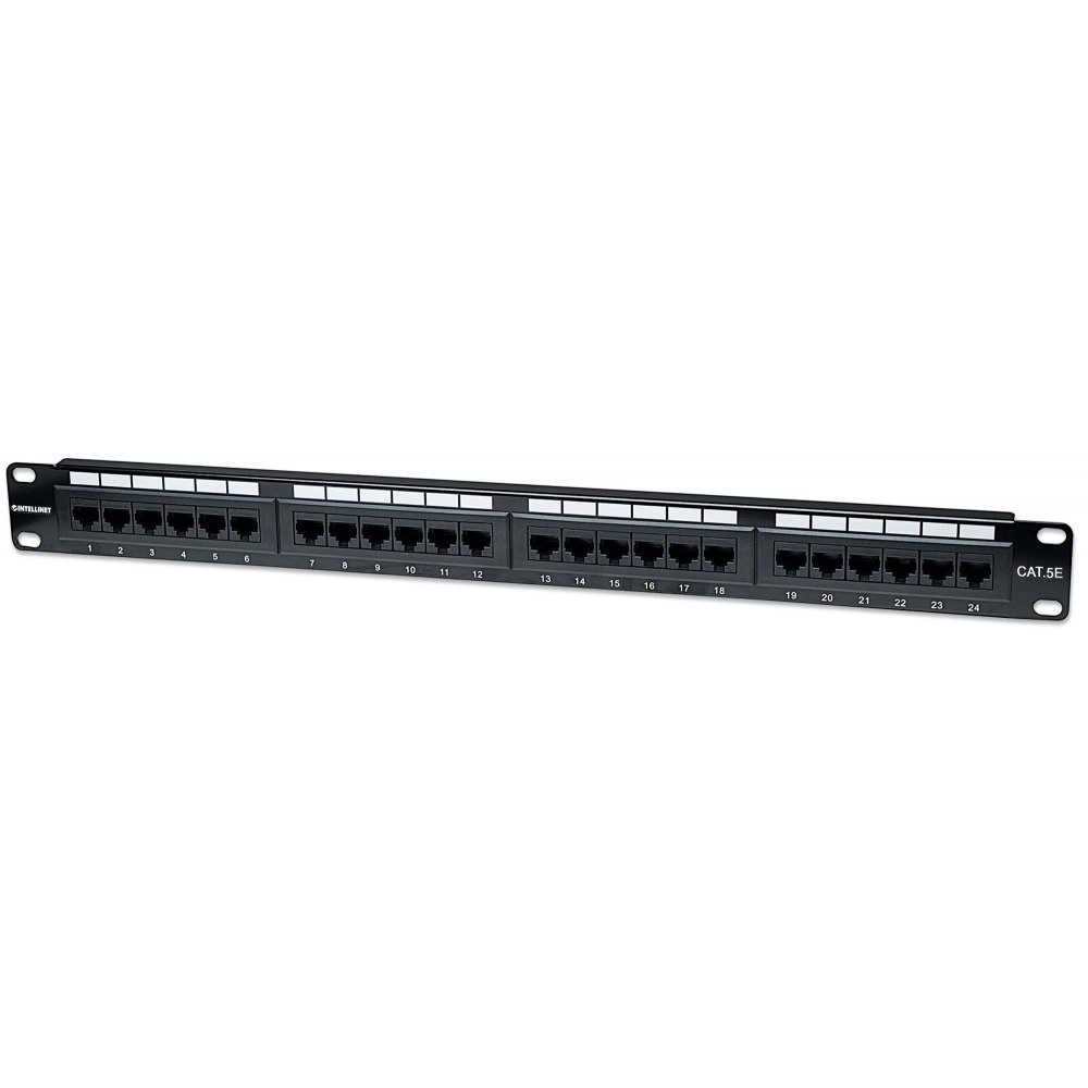 Patch panel 1U Rack 19 UTP 24xRJ45 Cat5e