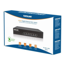 Switch 8x RJ45 Gigabit PoE+ 140W, metal, 19"