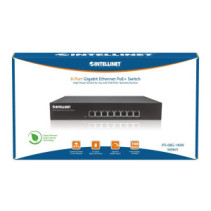 Switch 8x RJ45 Gigabit PoE+ 140W, metal, 19"
